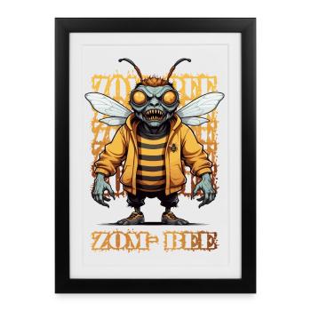Abeille zombie - Affiche encadrée (27 × 37 cm) - noir - Devant