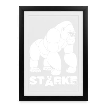Gorilla-Stärke - Gerahmtes Poster (27 × 37 cm) - Schwarz - Vorne