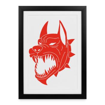 Chien rouge des enfers - Affiche encadrée (27 × 37 cm) - noir - Devant