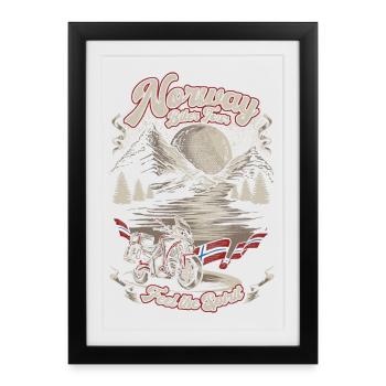 NORWAY BIKER TOUR - Framed poster (27 × 37 cm) - black - Front
