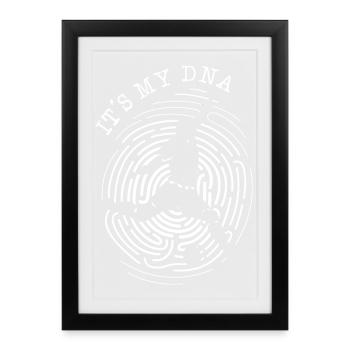 Soccer Cool Sayings Fingerprint DNA Winner - Framed poster (27 × 37 cm) - black - Front