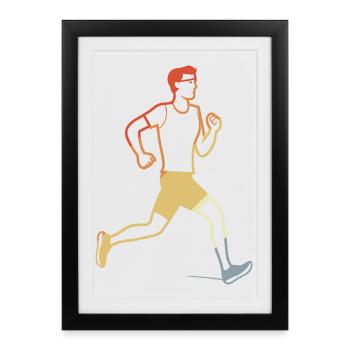 Retro Jogger Sketch - Framed poster (27 × 37 cm) - black - Front