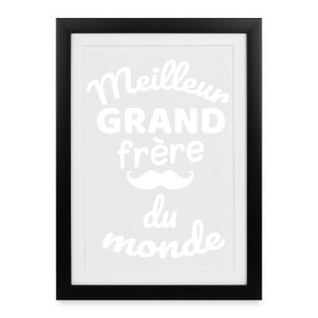 Humor und Brüderlichkeit Big Brother T-Shirt - Gerahmtes Poster (27 × 37 cm) - Schwarz - Vorne