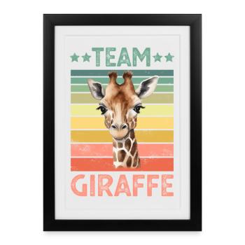 Girafe - Affiche encadrée (27 × 37 cm) - noir - Devant