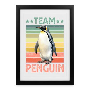 Pingouin Pingouin Empereur Pingouin - Affiche encadrée (27 × 37 cm) - noir - Devant