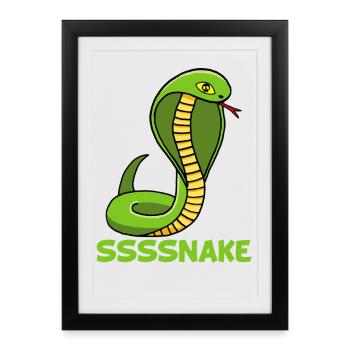 Serpent manga - Affiche encadrée (27 × 37 cm) - noir - Devant