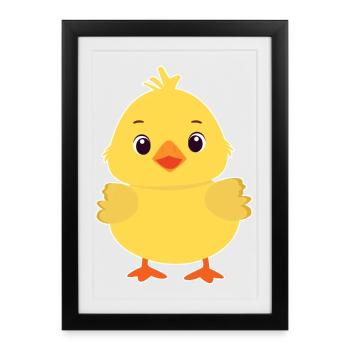 Poussin - Affiche encadrée (27 × 37 cm) - noir - Devant