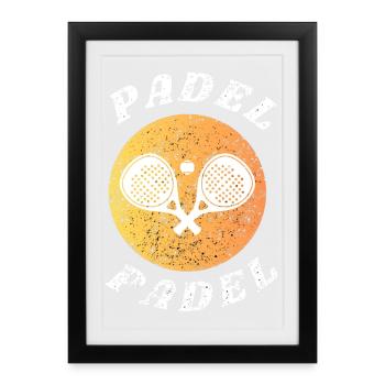 Eat Sleep Padel Repeat - Cadeau Sport de Raquette Cool - Affiche encadrée (27 × 37 cm) - noir - Devant