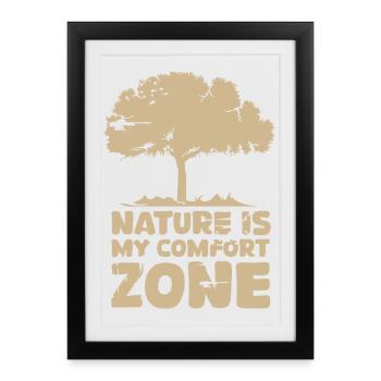 Oak Tree Forest Comfort Zone Nature Symbol Logo - Framed poster (27 × 37 cm) - black - Front