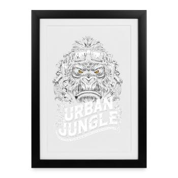 Urban Jungle Logo - Affiche encadrée (27 × 37 cm) - noir - Devant