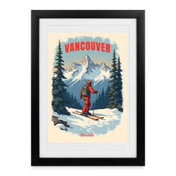 Vancouver Mountain Scenery - Framed poster (27 × 37 cm) - black - Front