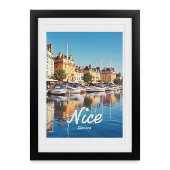 Nice Port of Nice - Framed poster (27 × 37 cm) - black - Front