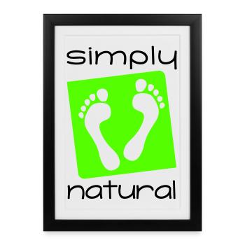Simplement pieds nus | simplement pieds nus tout simplement naturel 2C - Affiche encadrée (27 × 37 cm) - noir - Devant