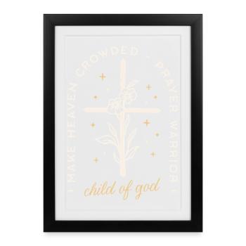 Christian, dieu, prière, guerrier, citations inspirantes - Affiche encadrée (27 × 37 cm) - noir - Devant