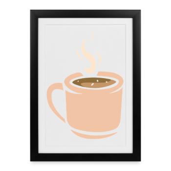 Coffee cup illustration - Framed poster (27 × 37 cm) - black - Front