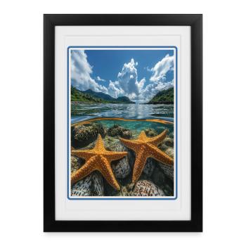 Étoile de mer Étoile de mer - Affiche encadrée (27 × 37 cm) - noir - Devant