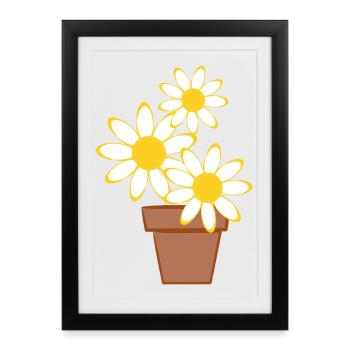 Marguerites - Affiche encadrée (27 × 37 cm) - noir - Devant