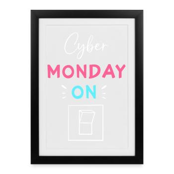 Cyber Monday shopping spree - Framed poster (27 × 37 cm) - black - Front