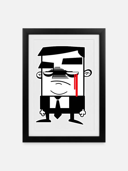 Hombre Grises: Anonym, Freiheit & Protest - Gerahmtes Poster (27 × 37 cm) - Schwarz
