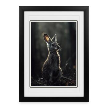 Wallabies Wallaby - Affiche encadrée (27 × 37 cm) - noir - Devant