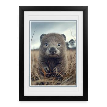 Wombats Wombat - Framed poster (27 × 37 cm) - black - Front