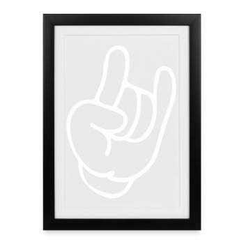 Rockhand Silhouette Motif - Framed poster (27 × 37 cm) - black - Front