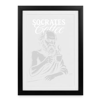 Portrait du café Socrate - Affiche encadrée (27 × 37 cm) - noir - Devant