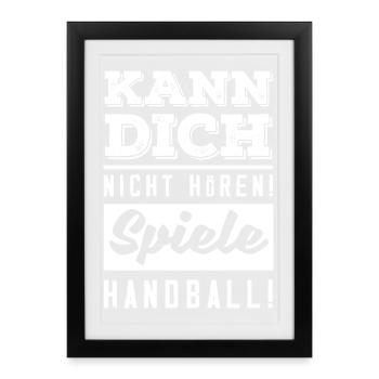 Handball Joueurs Handball Handball Cadeaux - Affiche encadrée (27 × 37 cm) - noir - Devant