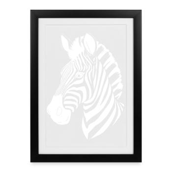 Zebra Zebra Head T-shirt Gift - Framed poster (27 × 37 cm) - black - Front