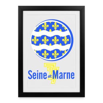 Logo seine et marne 77 - Affiche encadrée (27 × 37 cm) - noir - Devant