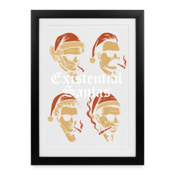Existential Santas in Sunglasses - Framed poster (27 × 37 cm) - black - Front