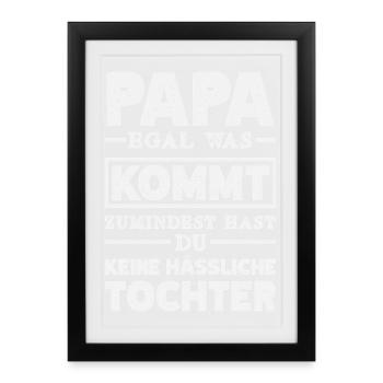 Drôle de cadeau de fête des pères papa bière - Affiche encadrée (27 × 37 cm) - noir - Devant