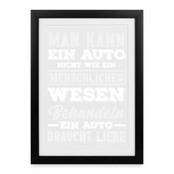 Drôle d’amateur de voitures Fan de voitures - Affiche encadrée (27 × 37 cm) - noir - Devant