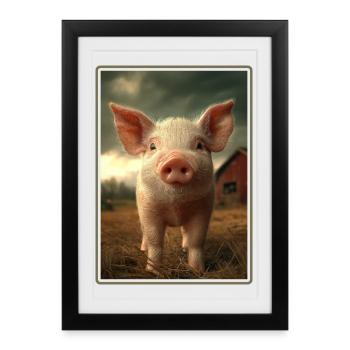 Cochon Cochon - Affiche encadrée (27 × 37 cm) - noir - Devant