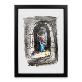 Lumière de lanterne de la jeune fille de l’arc - Affiche encadrée (27 × 37 cm) - noir - Devant