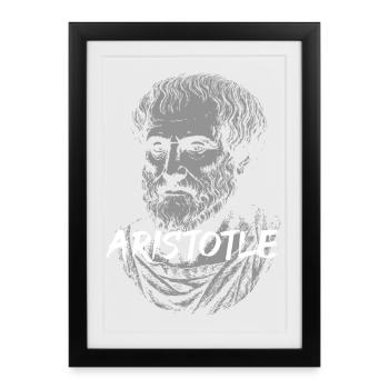 Portrait de la silhouette d’Aristote - Affiche encadrée (27 × 37 cm) - noir - Devant