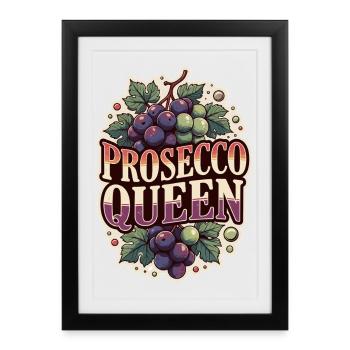 Prosecco Queen Party - Affiche encadrée (27 × 37 cm) - noir - Devant