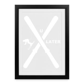 Skiing - Ski you later - Framed poster (27 × 37 cm) - black - Front