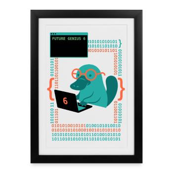 Futur Génie 6 Ornithorynque - Affiche encadrée (27 × 37 cm) - noir - Devant