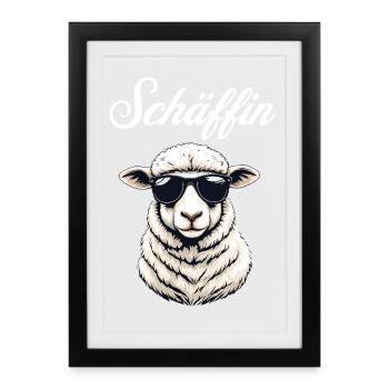 Schäffin – Le patron décontracté en style laine - Affiche encadrée (27 × 37 cm) - noir - Devant