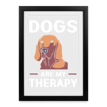 Dog Trainer Therapist Therapy Dog Therapy Dog - Framed poster (27 × 37 cm) - black - Front