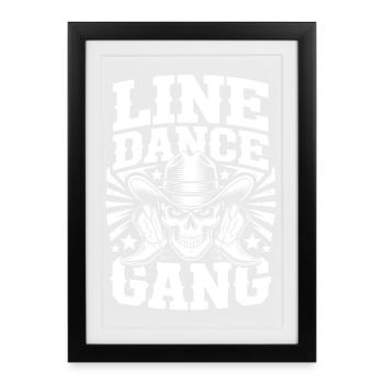 Line Dance Schädel-Gang - Gerahmtes Poster (27 × 37 cm) - Schwarz - Vorne