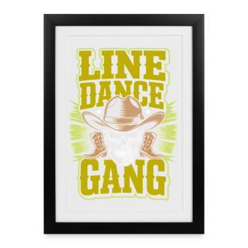 Gang de Cowboy de la Gang de Danses en Ligne - Affiche encadrée (27 × 37 cm) - noir - Devant
