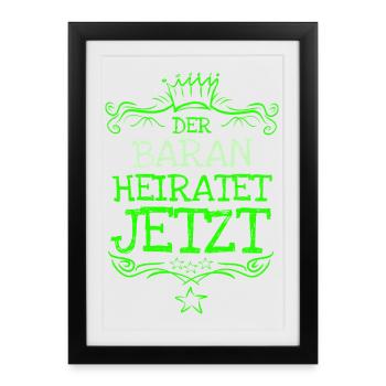 Cadeau pour Baran - Affiche encadrée (27 × 37 cm) - noir - Devant