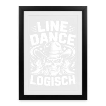 Line Dance Skull Logo - Framed poster (27 × 37 cm) - black - Front