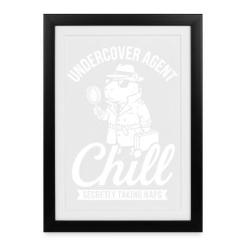 Undercover Agent Chill – Capybara - Framed poster (27 × 37 cm) - black - Front