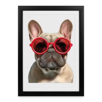 Französische Bulldogge French Bulldog Frenchie - Framed poster (27 × 37 cm) - black - Front