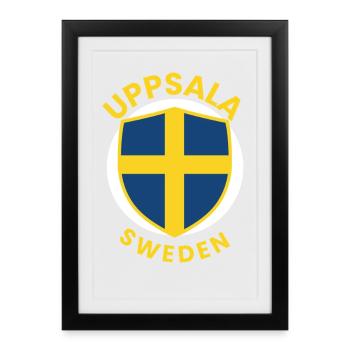 Uppsala Shield Sweden Emblem - Framed poster (27 × 37 cm) - black - Front
