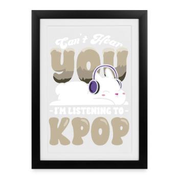 Kpop Hase mit Kopfhörern - Gerahmtes Poster (27 × 37 cm) - Schwarz - Vorne