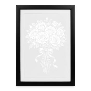Bouquet of roses - Framed poster (27 × 37 cm) - black - Front